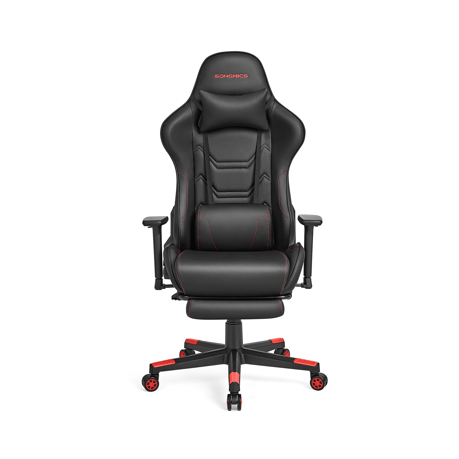 Office chair-Ergonomic-With Armrests & Kisses-Black-Rood