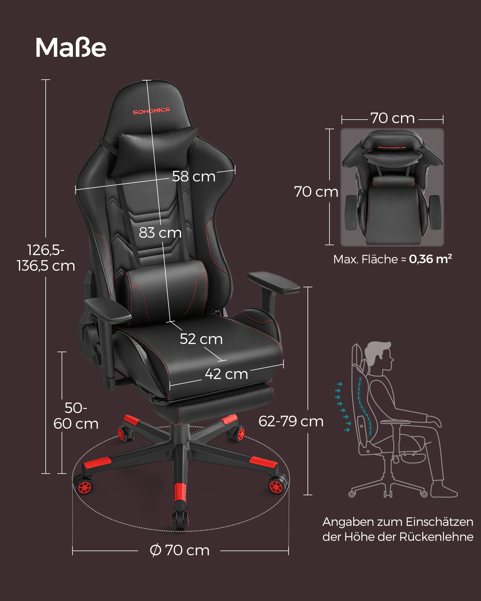 Office chair-Ergonomic-With Armrests & Kisses-Black-Rood