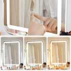 Dressing table - Make -up table - With mirror - 5 drawers - LED lighting - White