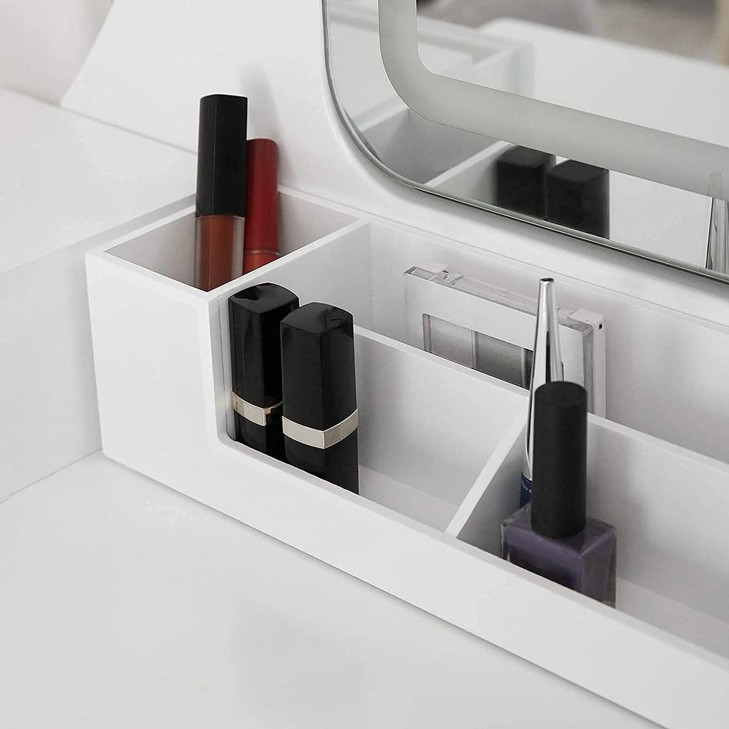 Dressing table - Make -up table - With mirror - 5 drawers - LED lighting - White