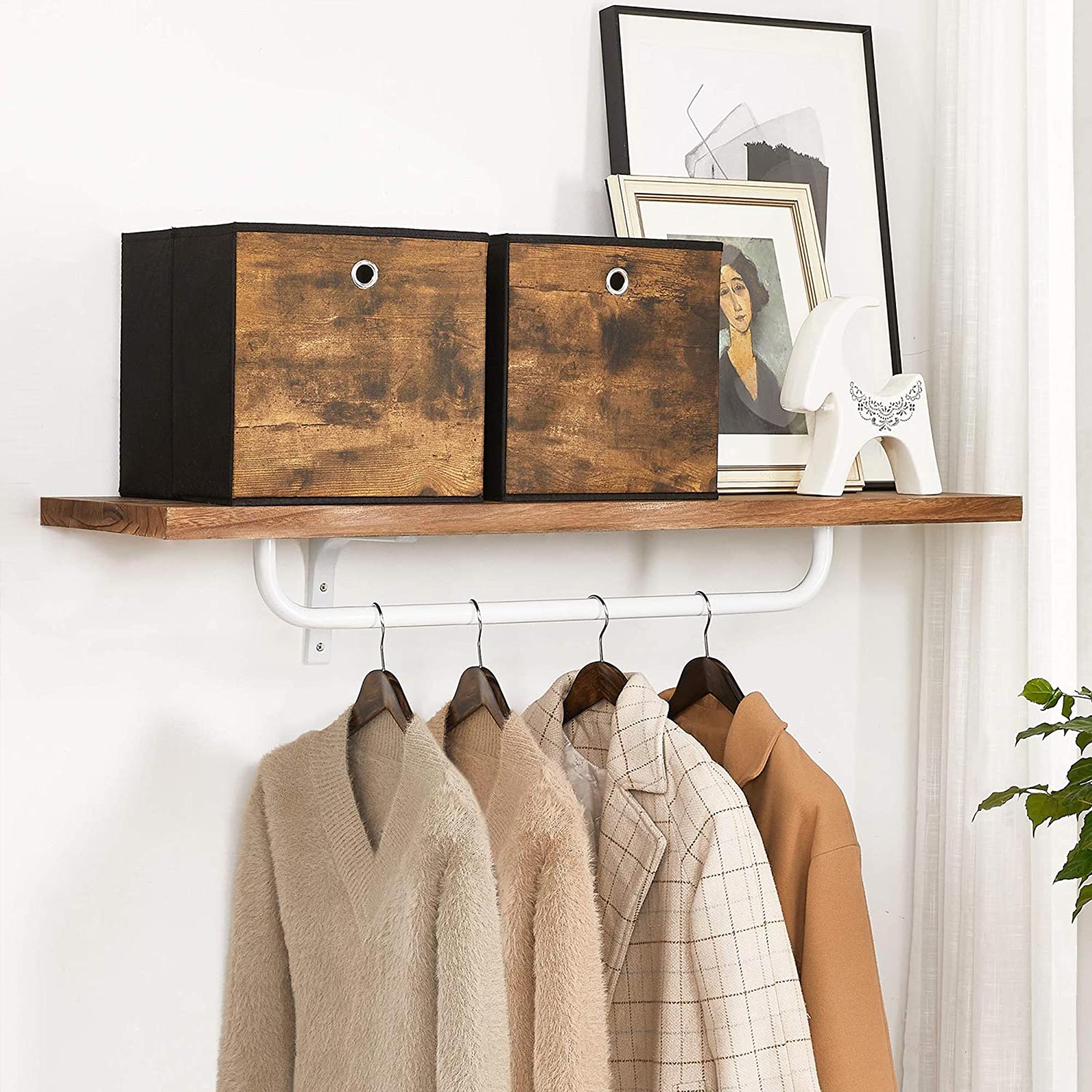 Storage boxes - Storage boxes - Wood look - Set of 6 - Brown