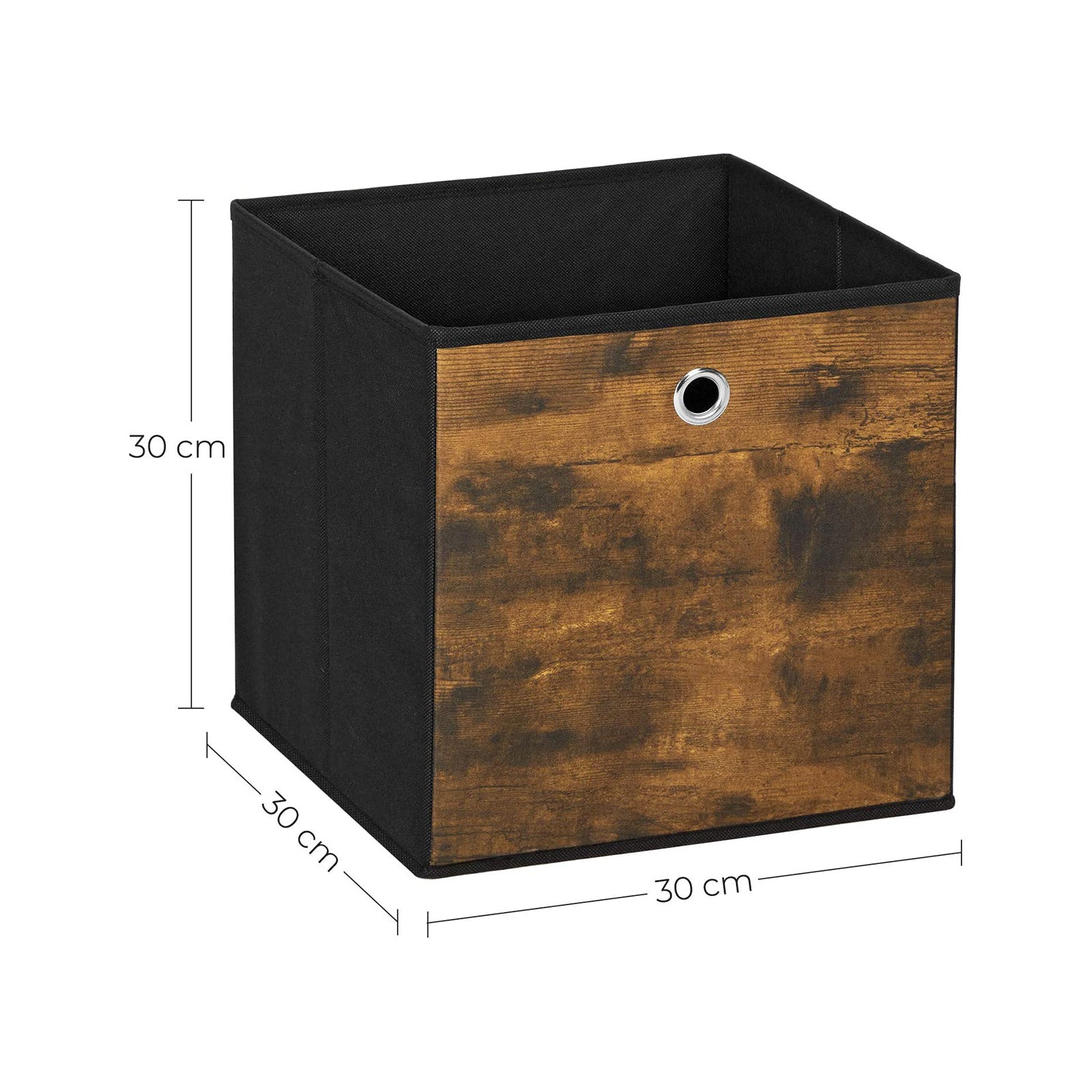 Storage boxes - Storage boxes - Wood look - Set of 6 - Brown