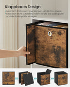 Storage box 8-piece-26x26x28 cm-Vintage brown/black-Fabric box set