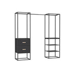 Clothing rack - with 2 drawers - Ebony black