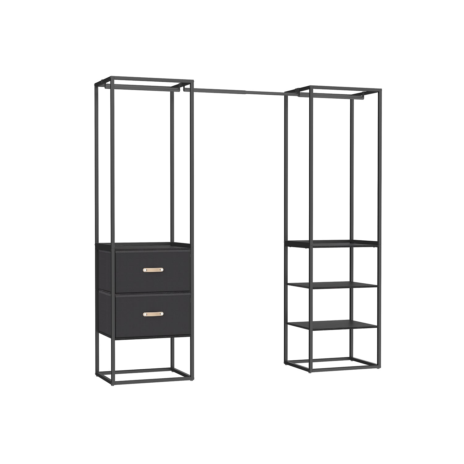Clothing rack - with 2 drawers - natural beige