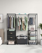 Clothing rack - with 2 drawers - Ebony black