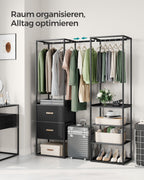 Clothing rack - with 2 drawers - Ebony black