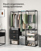 Clothing rack - with 2 drawers - Ebony black