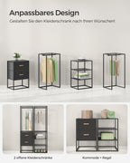 Clothing rack - with 2 drawers - Ebony black