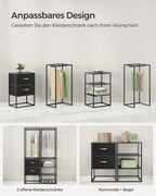 Clothing rack - with 2 drawers - Ebony black