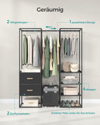 Clothing rack - with 2 drawers - Ebony black