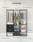 Clothing rack - with 2 drawers - Ebony black