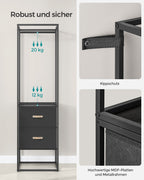 Clothing rack - with 2 drawers - Ebony black