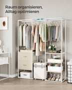 Clothing rack - with 2 drawers - natural beige