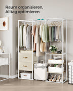 Clothing rack - with 2 drawers - natural beige