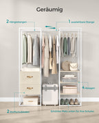 Clothing rack - with 2 drawers - natural beige