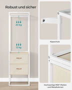 Clothing rack - with 2 drawers - natural beige