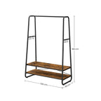 Clothing rack - Coat rack - Wardrobe - 2 shelves - Steel frame - Brown/Black