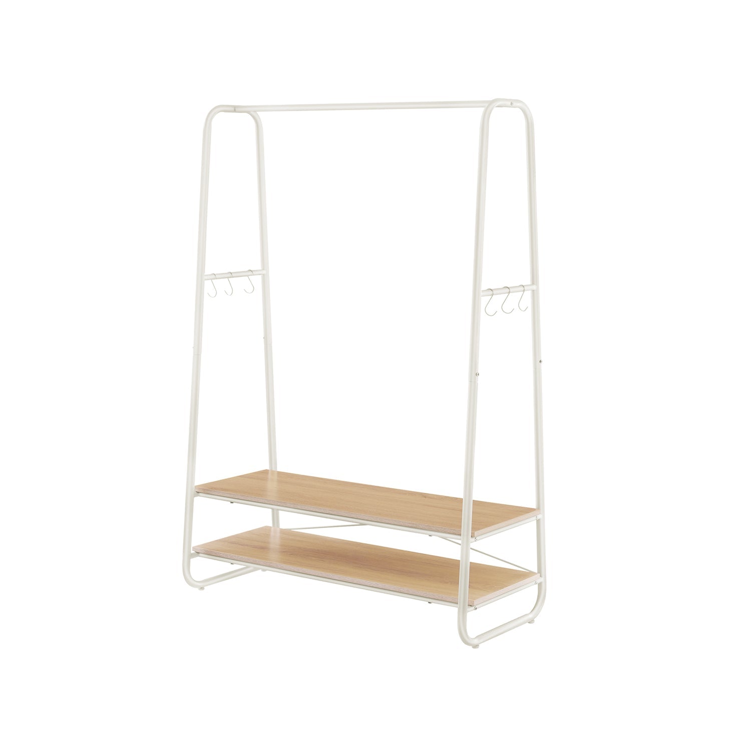 Clothing rack - Coat rack - Wardrobe - 2 shelves - Steel frame - Brown/Black