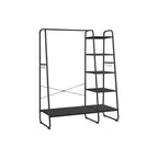 Coat rack - 5 levels - With shoe rack - 6 hooks - Clothing rod - Industrial Design - 45 x 120 x 160 cm