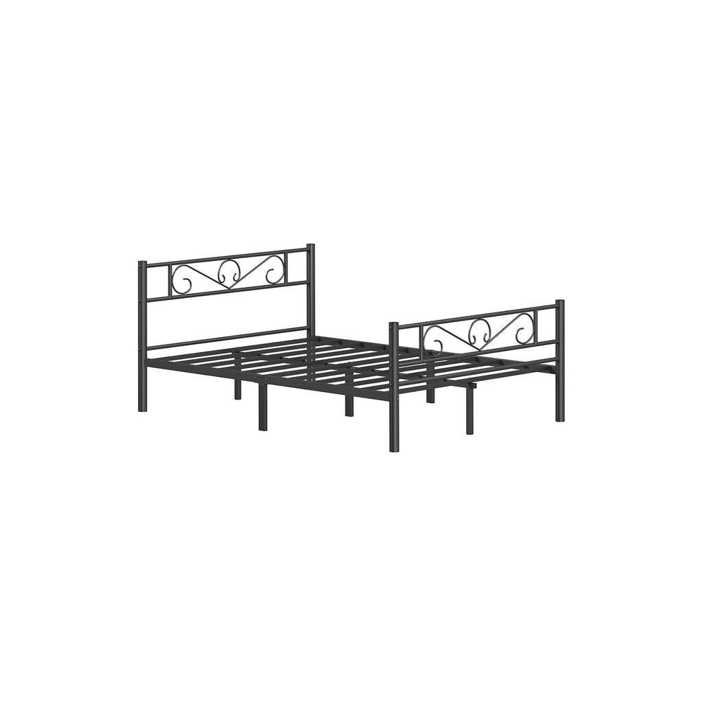 Bed 140 × 200 cm - made of ink -black metal