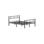 Bed 140 × 200 cm - made of ink -black metal
