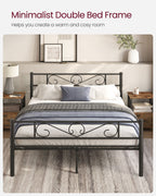 Single bed frame of black metal