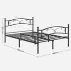 Double bed - Metal bed frame - 140 x 200 cm - Black
