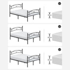 Double bed - Metal bed frame - 140 x 200 cm - Black