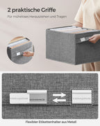 Storage boxes - Set of 2 - with handles - Pigeon gray