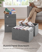 Storage boxes - Set of 2 - with handles - Pigeon gray