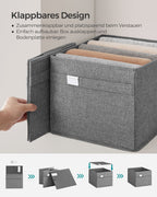 Storage boxes - Set of 2 - with handles - Pigeon gray