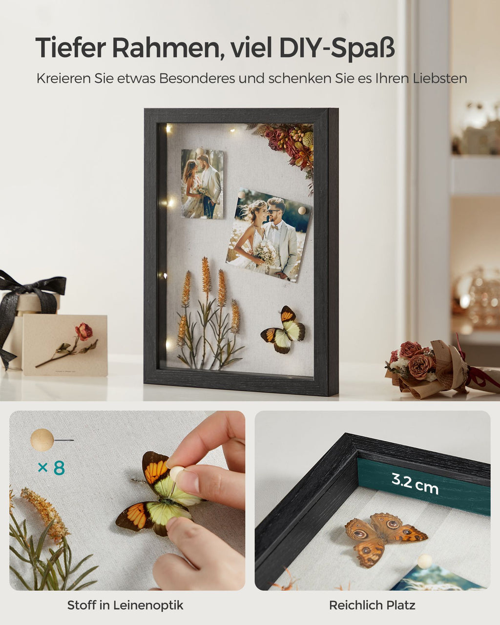 Photo frame A4 with wall hooks - Aszwart