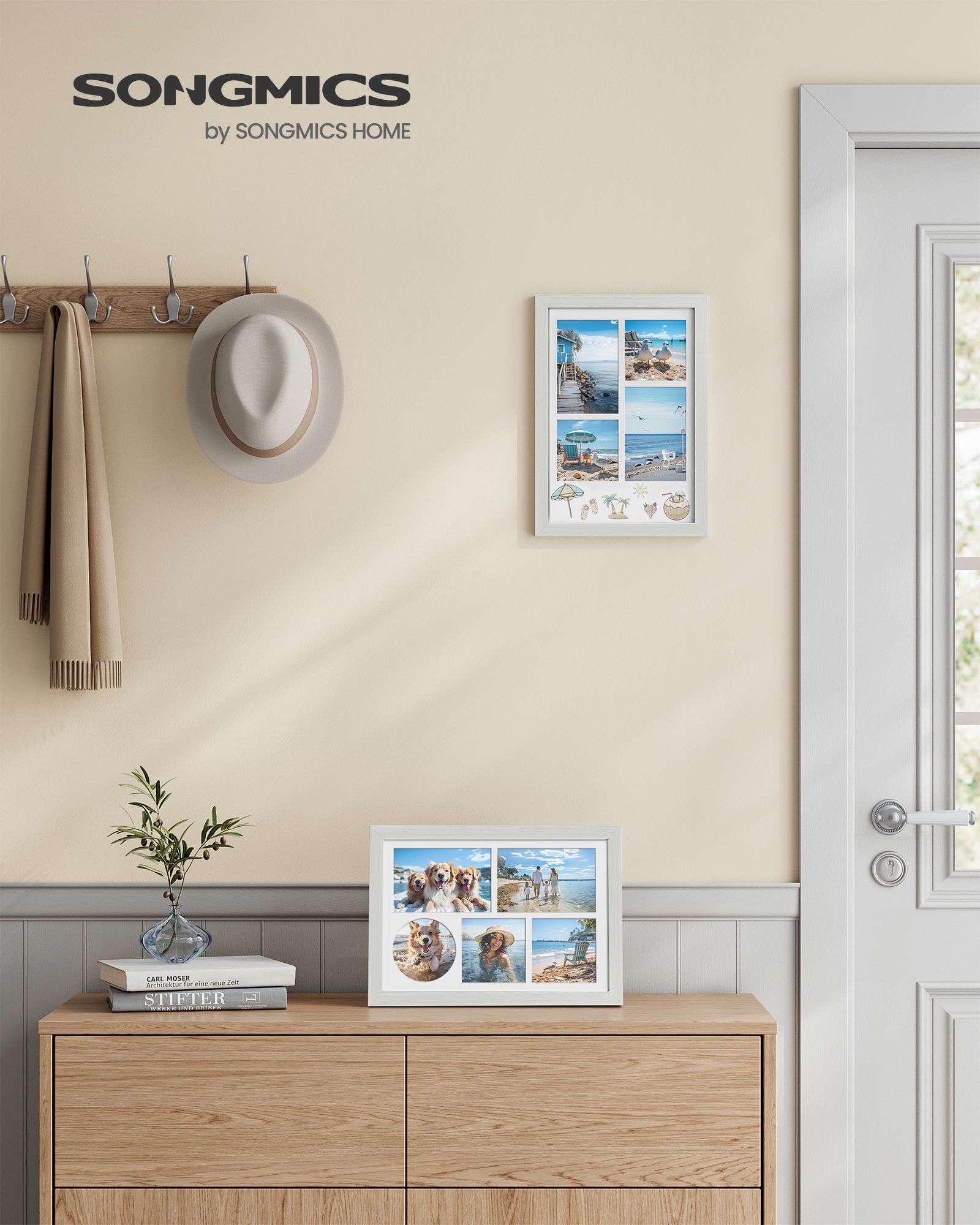 Photo frame - A4 - For several photos - Vintage White