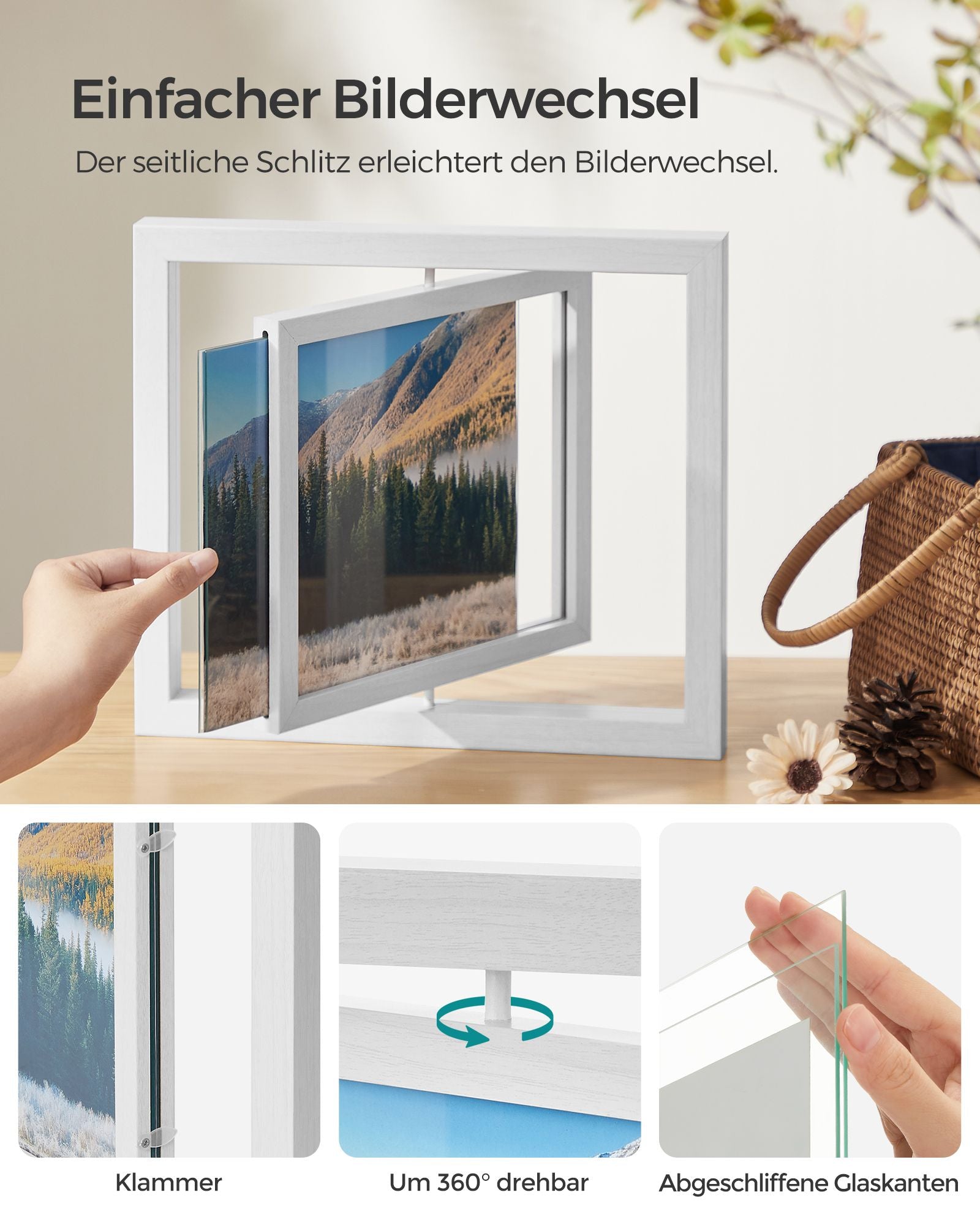 Photo frame set - 10 pieces - rotating - 20.3 x 25.4 cm (8 x 10 inches)