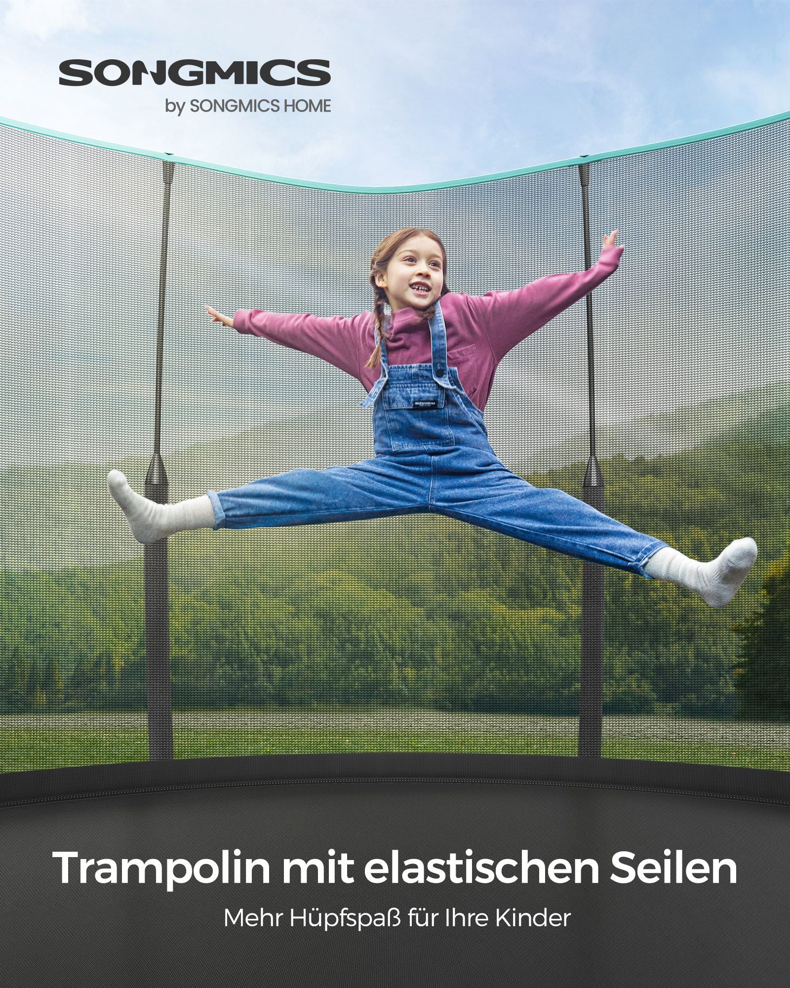 Trampoline safety net - with zipper - Ø 305 cm