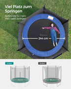 Trampoline - Ø 244 cm - Black/blue