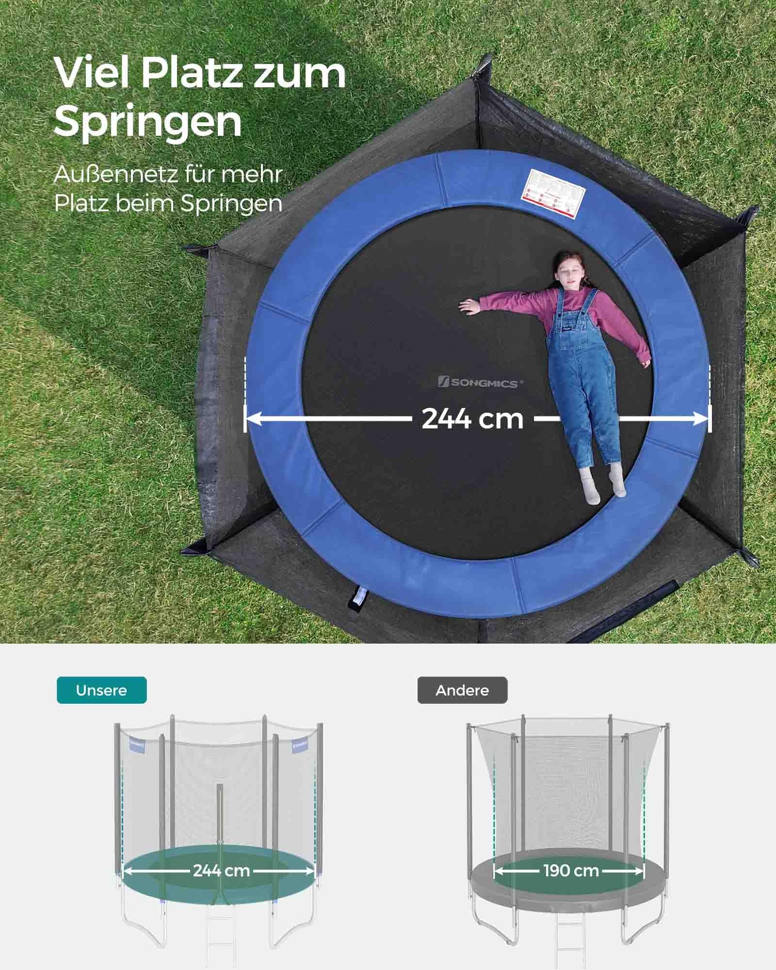 Trampoline - Ø 244 cm - Black/blue