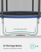 Trampoline - Ø 244 cm - Black/blue