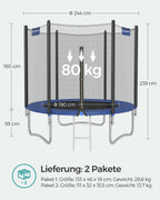 Trampoline - Ø 244 cm - Black/blue