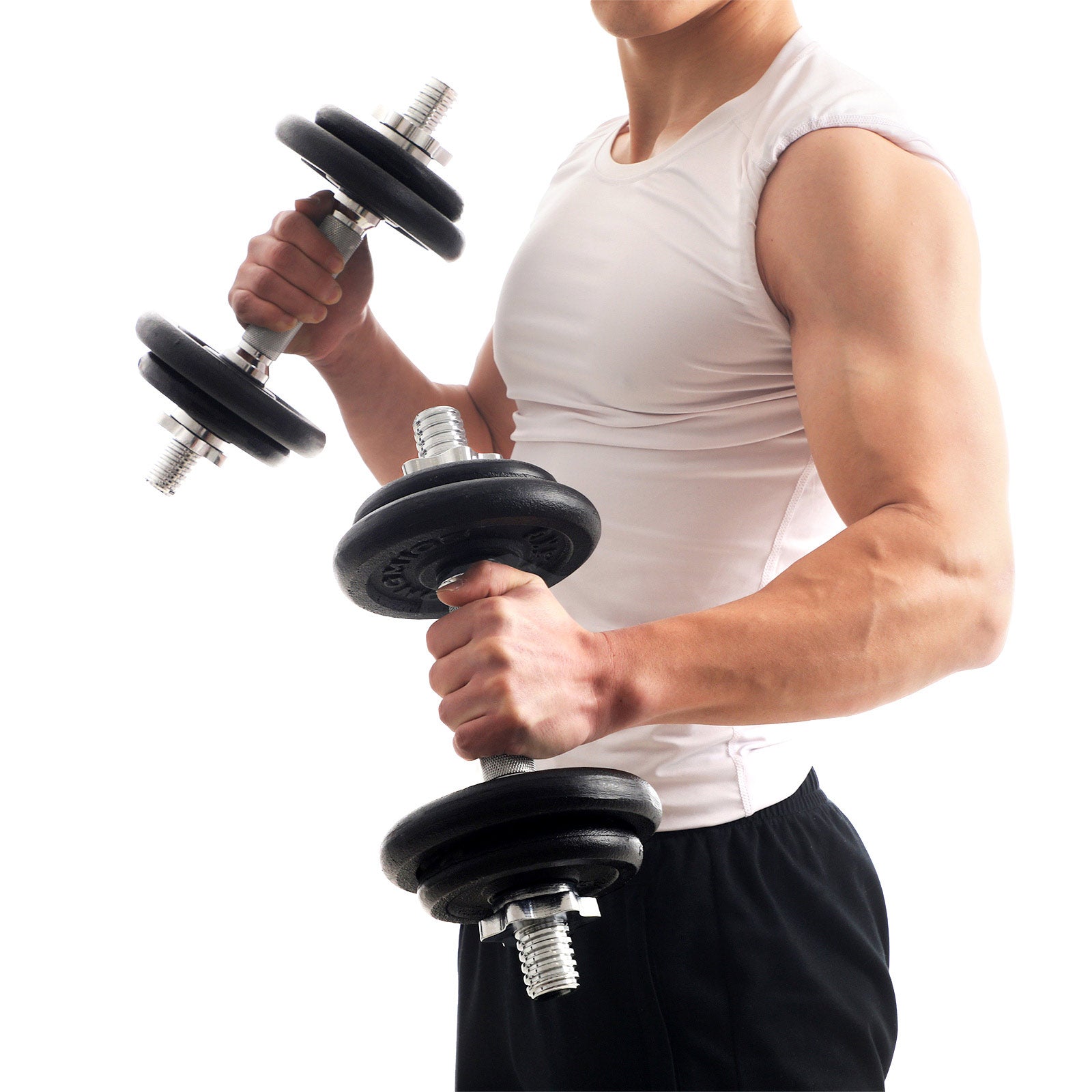 HALKERSET - Adjustable Dumbbell and Barbell set - Fitness Halter Set - With Halter Rang