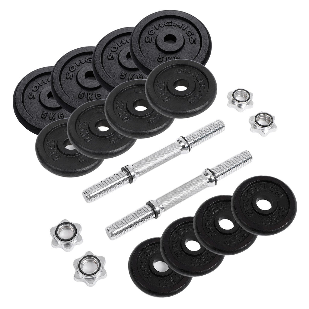 Halters - cast iron dumbbells - Set of 2 - Total 40 kg