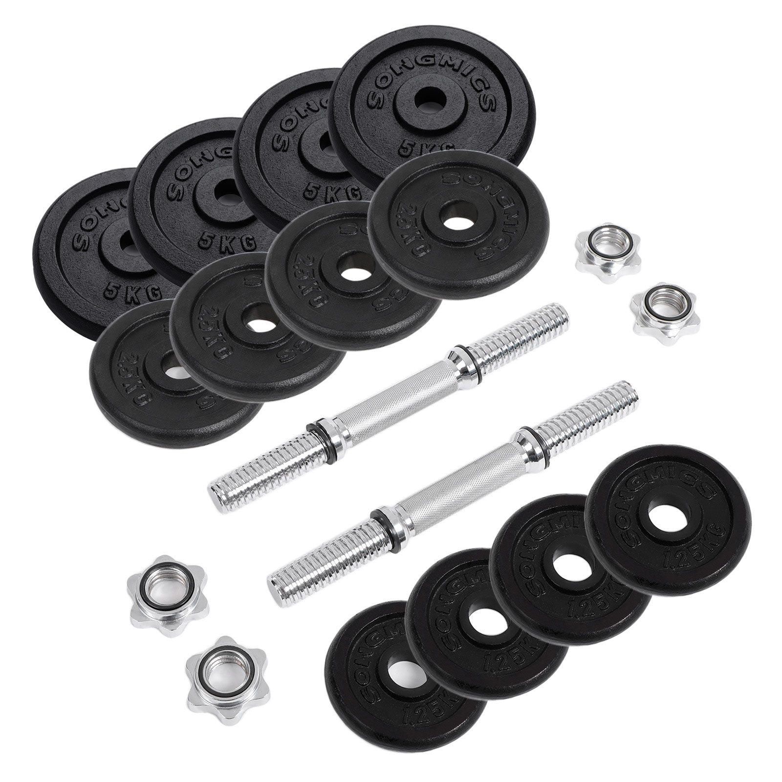 Halters - cast iron dumbbells - Set of 2 - Total 40 kg