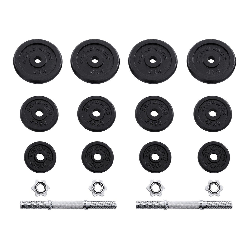 Halters - cast iron dumbbells - Set of 2 - Total 40 kg