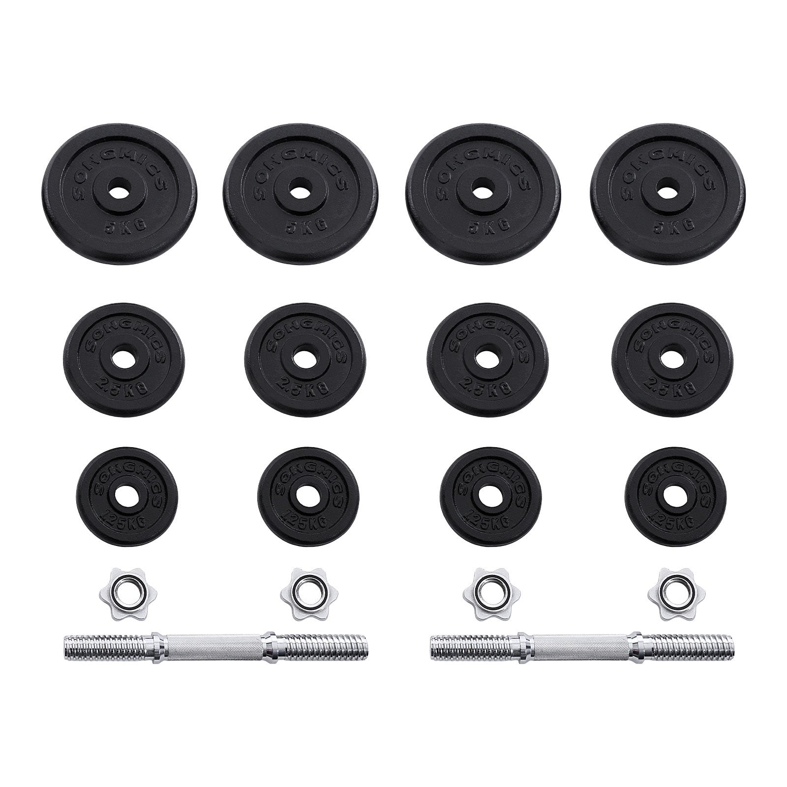 Halters - cast iron dumbbells - Set of 2 - Total 40 kg