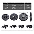 Halters - cast iron dumbbells - Set of 2 - Total 40 kg