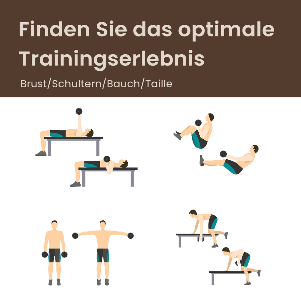 2-in-1 Halter set-Dumbbells with steel connecting tube, 2 x 10 kg, ink-black