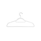 Clothing hangers - Velvet - Set of 20 - 0.6 cm thick - White