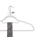 Clothing hangers - Velvet - Set of 20 - 0.6 cm thick - White