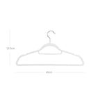 Clothing hangers - Velvet - Set of 20 - 0.6 cm thick - White